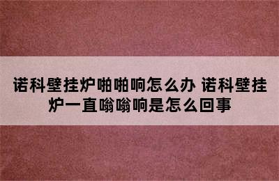 诺科壁挂炉啪啪响怎么办 诺科壁挂炉一直嗡嗡响是怎么回事